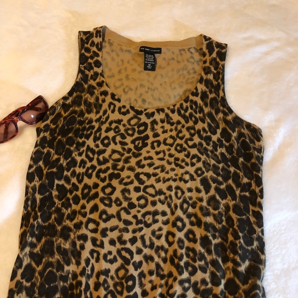 Animal print sleeveless sweater